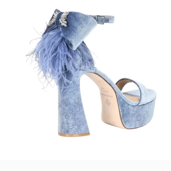 Antonio Melani Janie Velvet Platform Dress Sandals - Picture 3 of 7